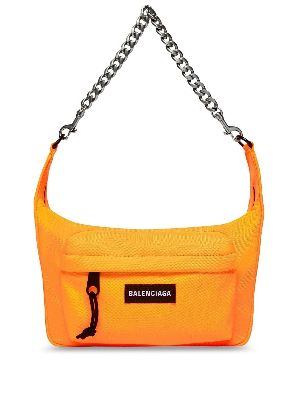 Balenciaga Raver Logo-patch Shoulder Bag in Orange | Lyst
