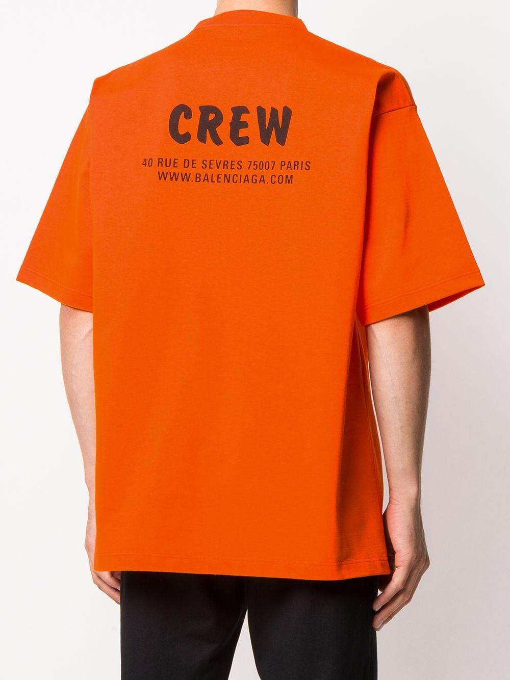 balenciaga crew t shirt orange