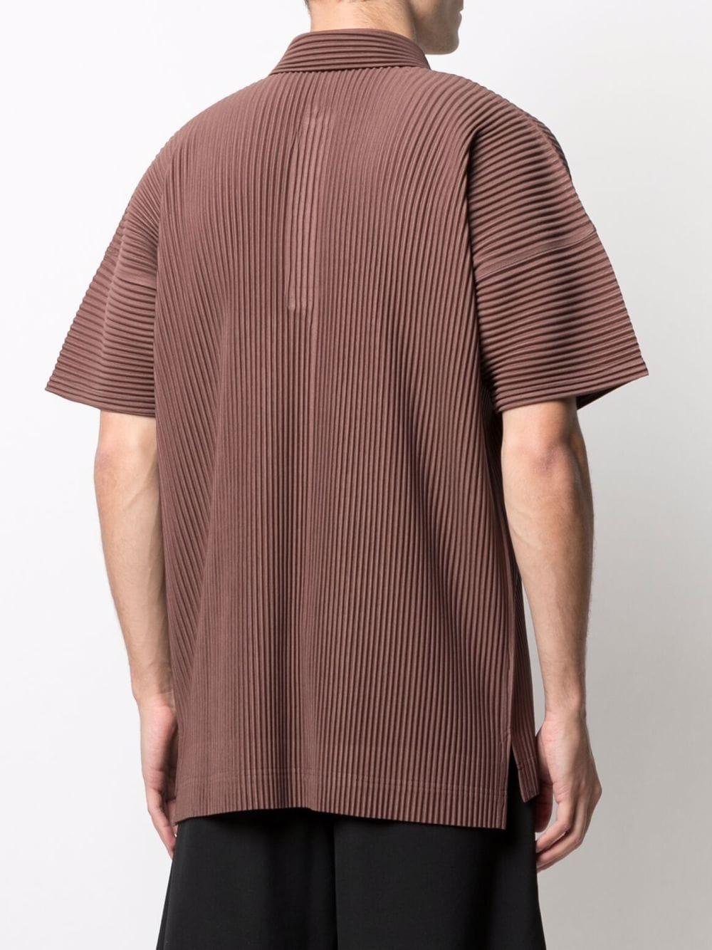 Homme Plissé Issey Miyake Pleated Polo Shirt in Brown for Men | Lyst
