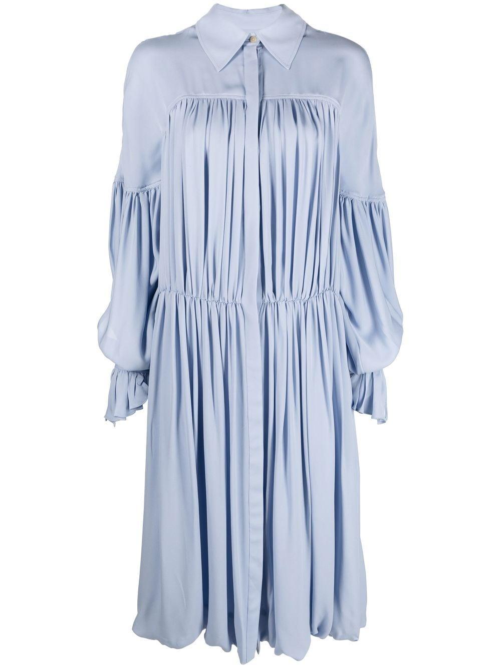 Khaite Colleen Silk Midi Dress in Blue | Lyst