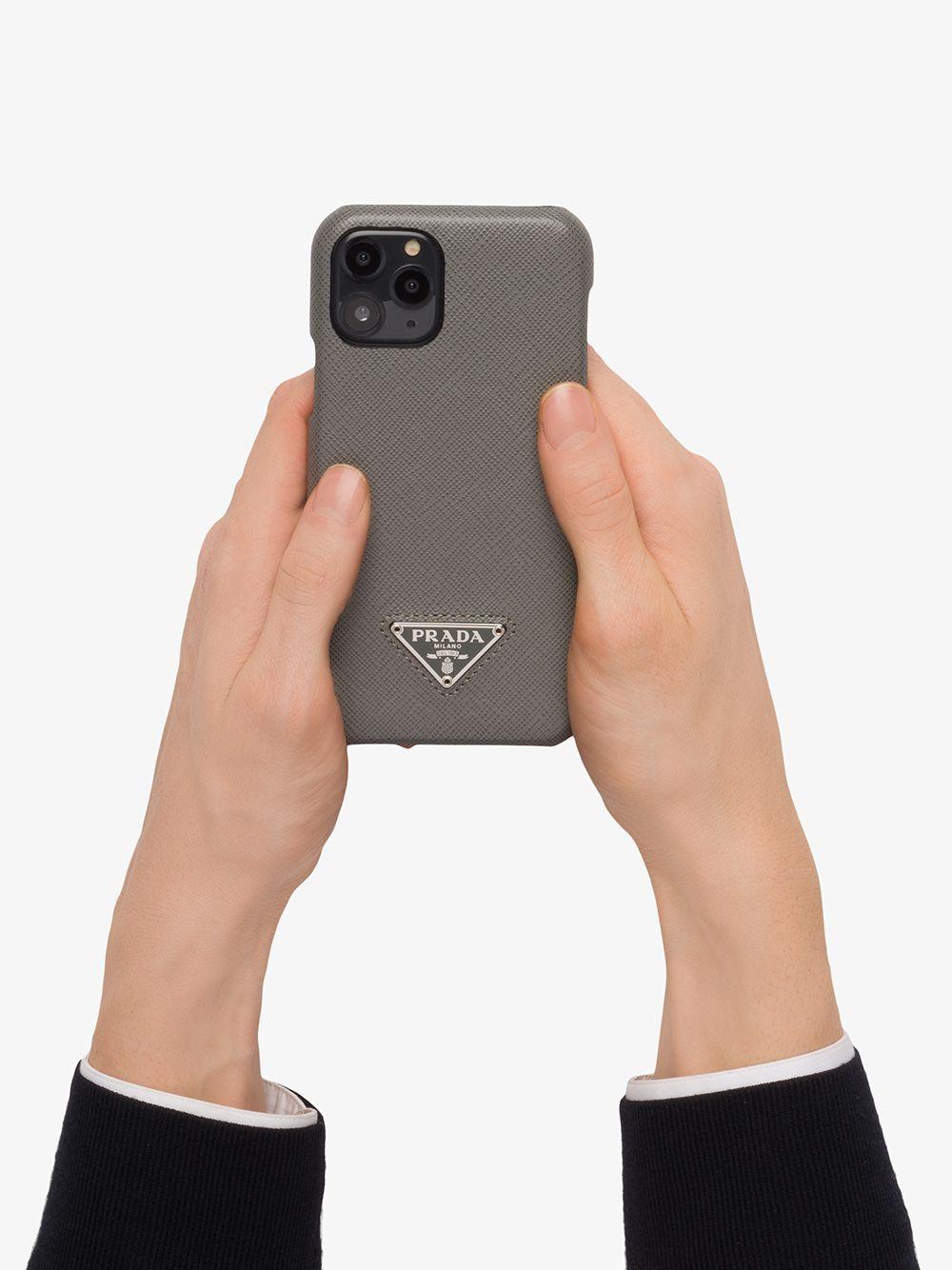 Prada Leather Iphone 11 Pro Case in Grey (Gray) for Men | Lyst