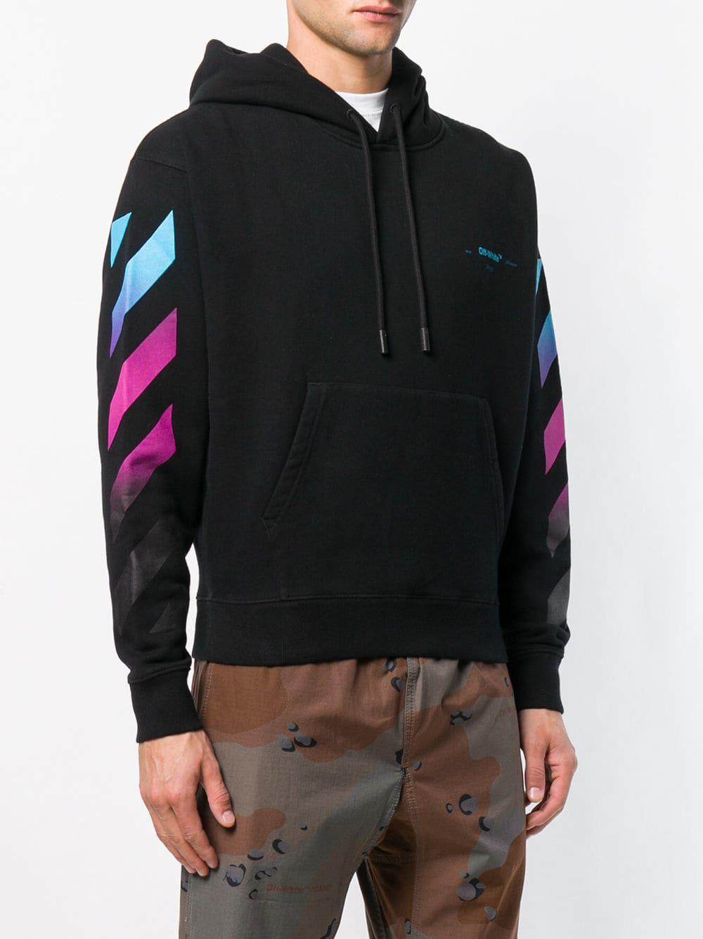 Off-White c/o Virgil Abloh Gradient Stripe Hoodie in Black for Men - Lyst