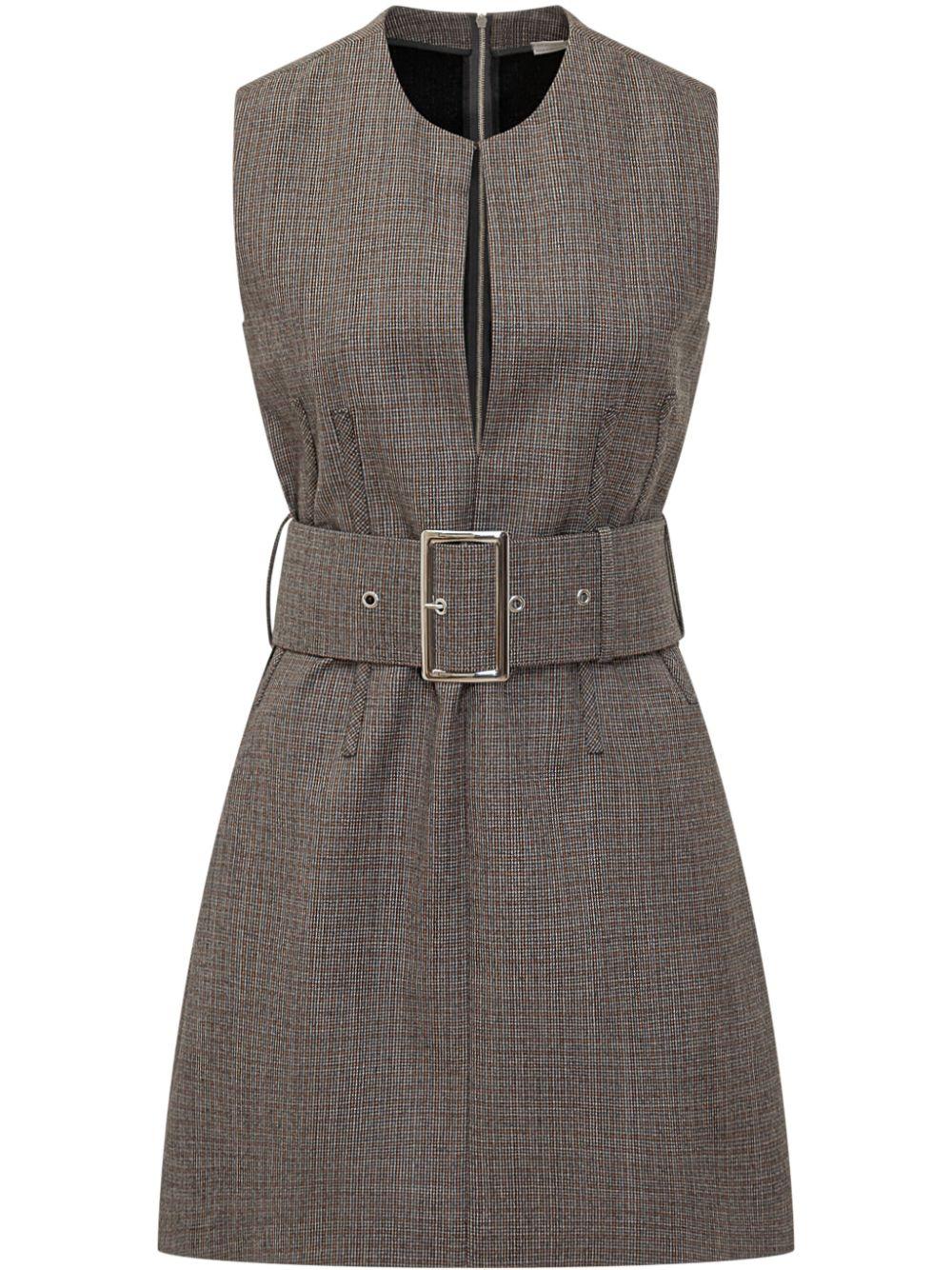 Stella McCartney レディース グレー ベルテッド ミニドレス ワンピース 