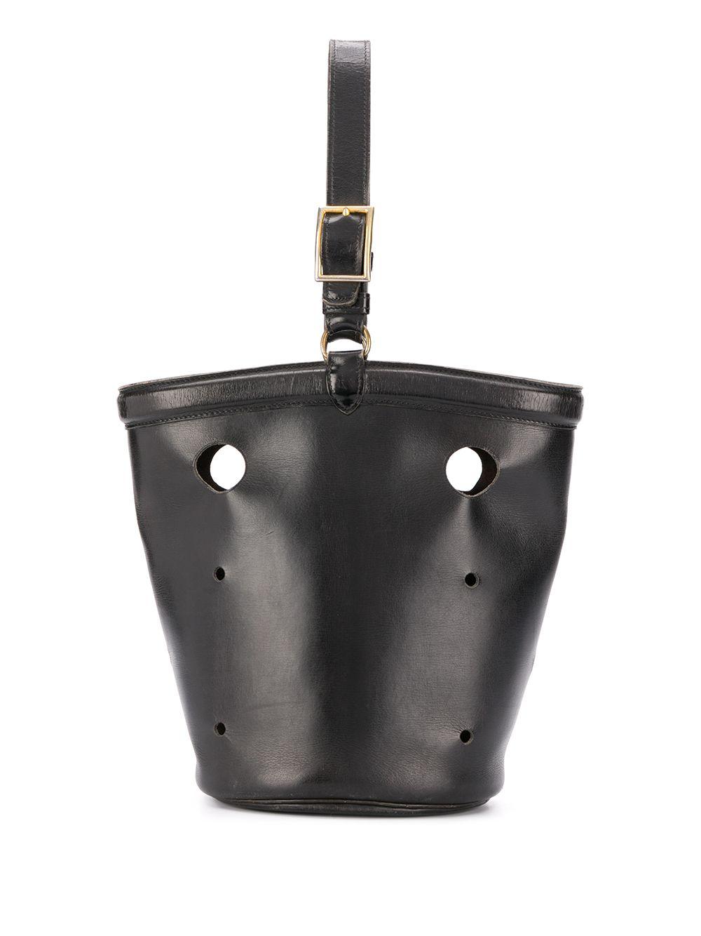Hermès 1960s Mangeoire Bucket Bag in Black | Lyst