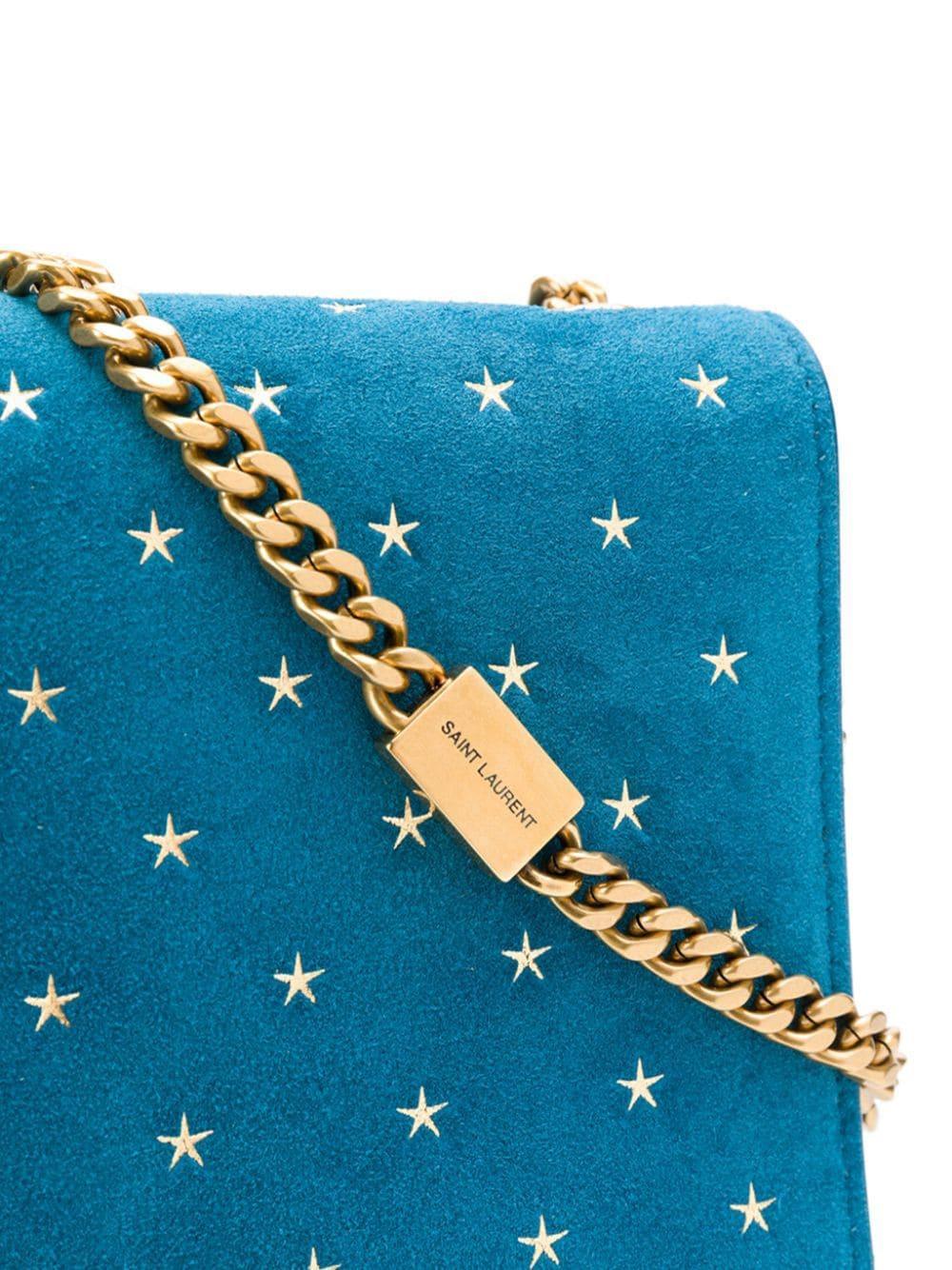 YVES SAINT LAURENT Kate Small Grain De Poudre Crossbody Bag Blue