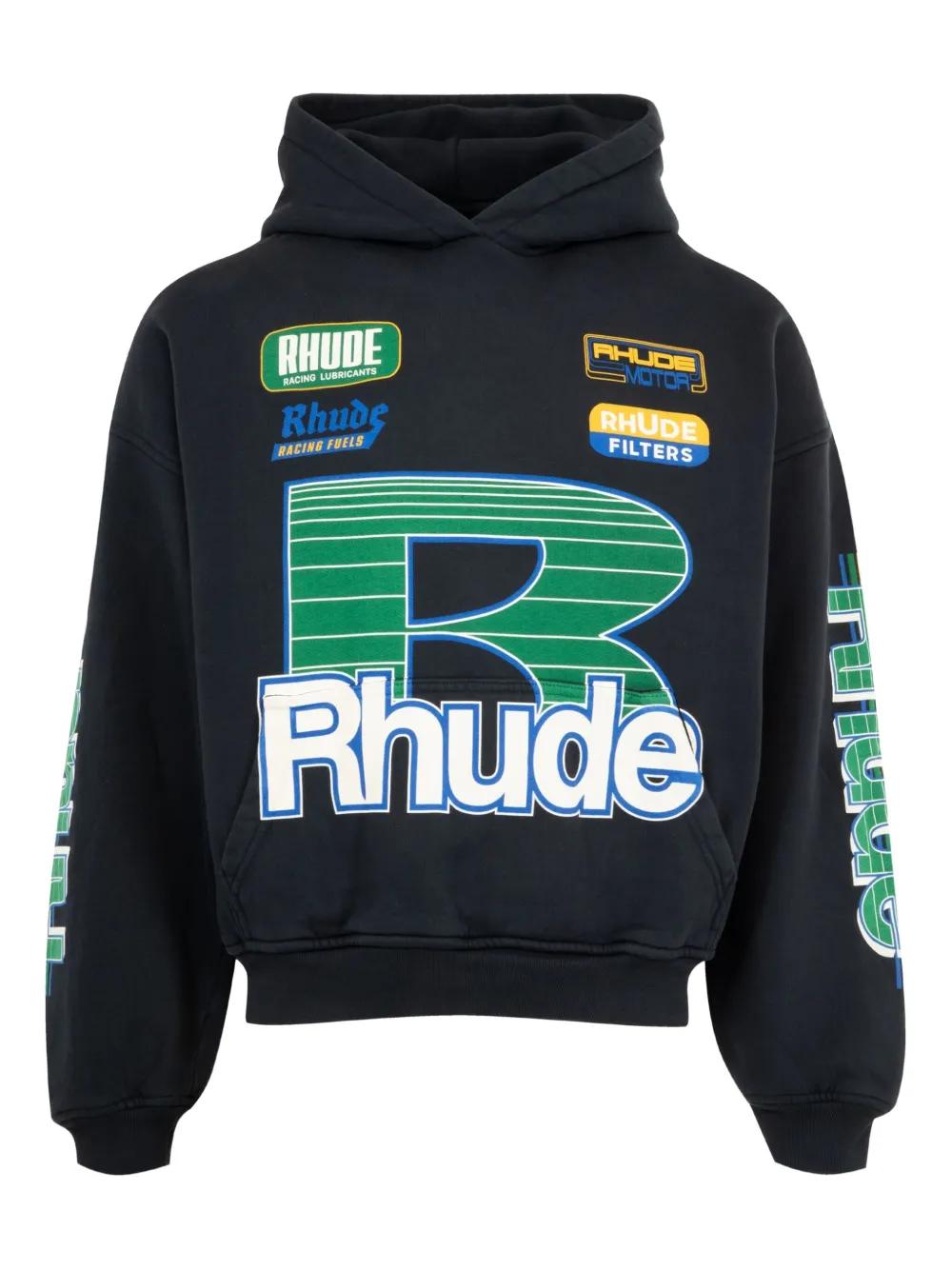 RHUDE Cadre ロゴ プリント コットン パーカー 人気 RHUDE ロゴ プリント コットン パーカー 人気 トップス（メンズ）