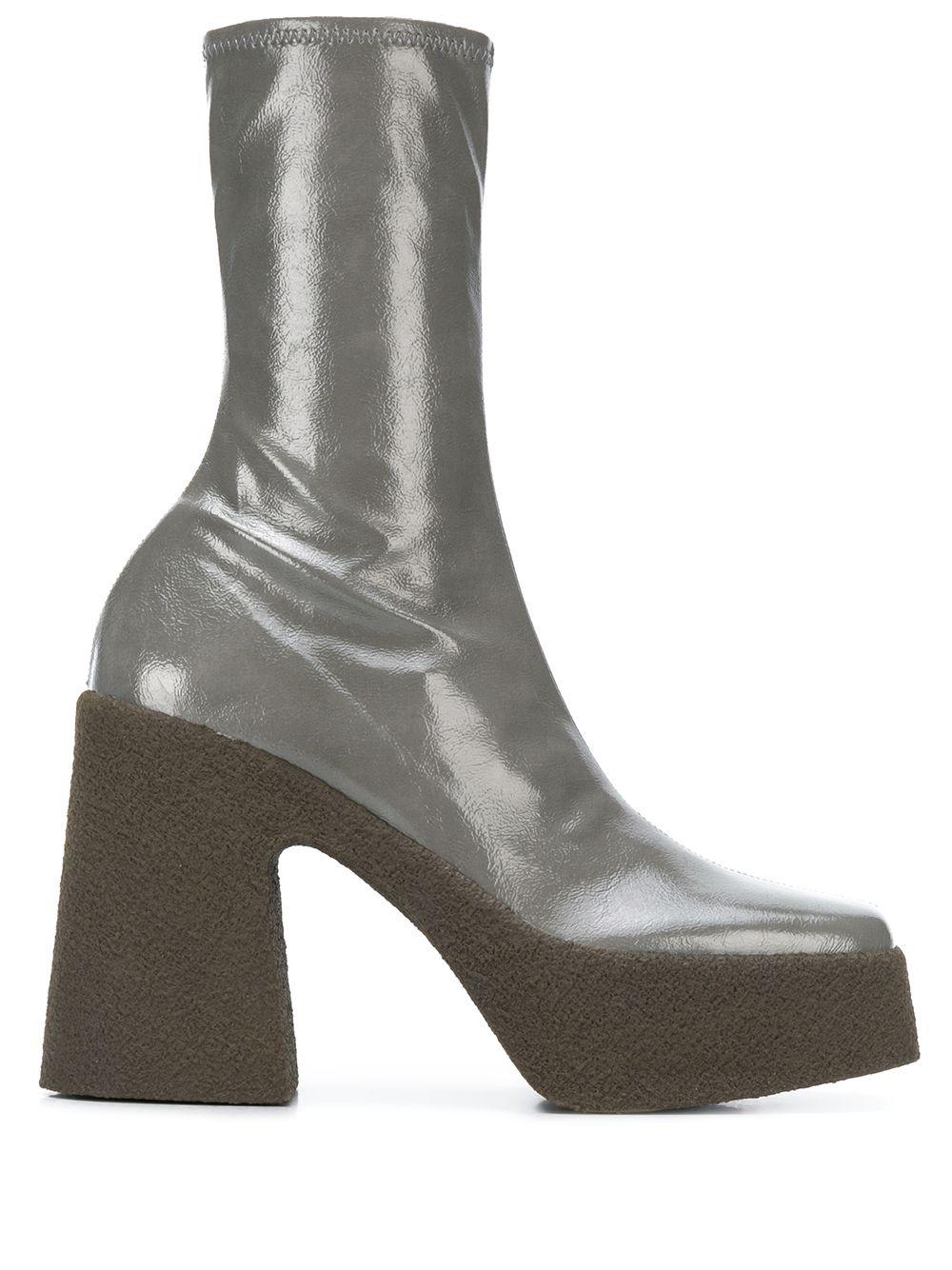 gray platform boots