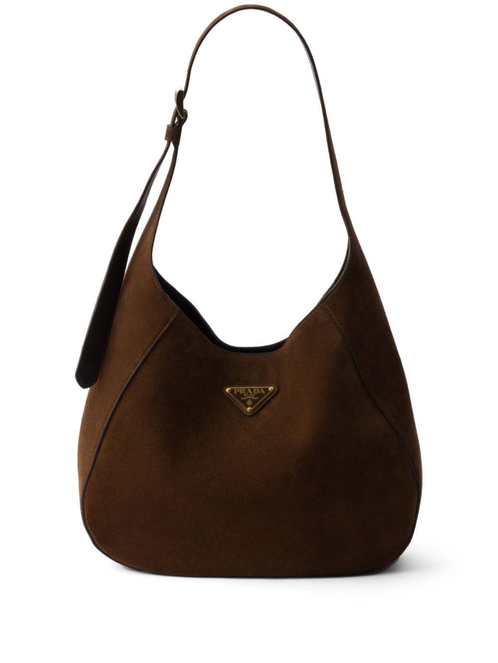 プラダブラウンスエードバッグ