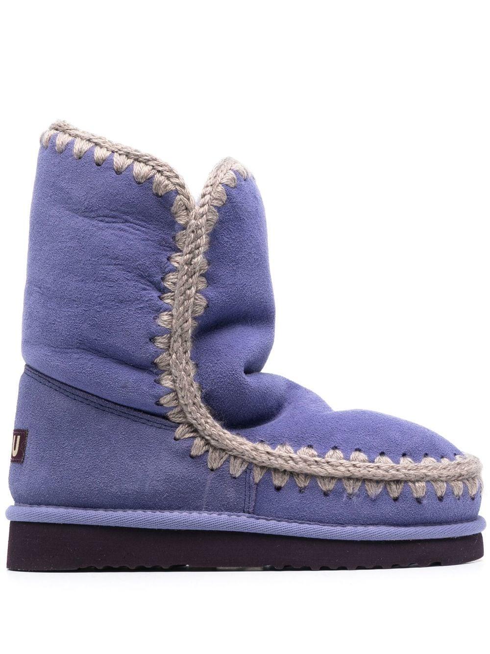 Mou Whipstitch-trim Detail Boots in Blue | Lyst
