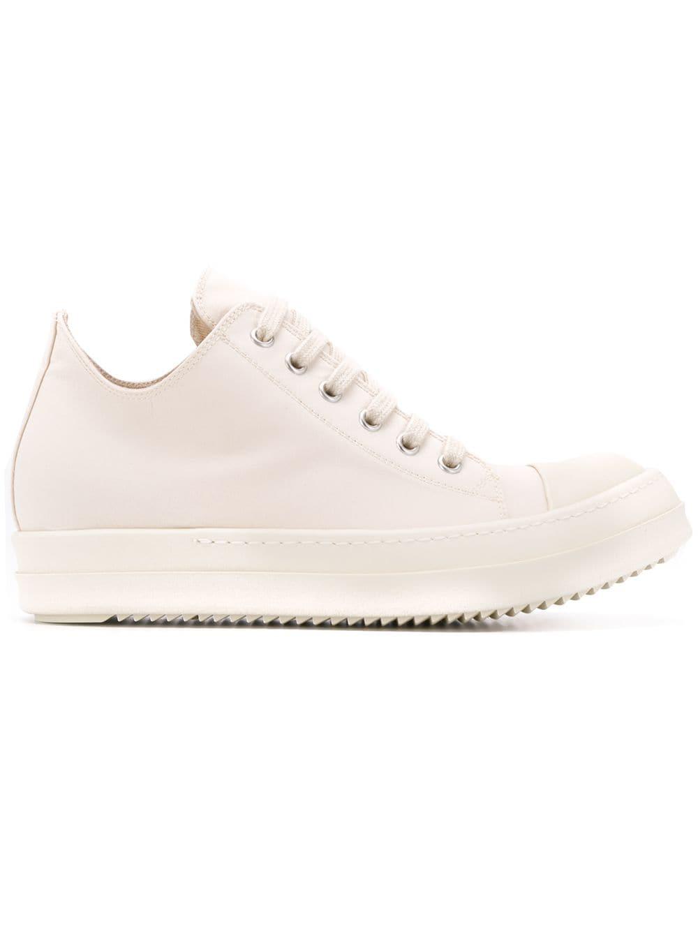 Rick Owens Drkshdw Leather Low Top Trainers in White for Men - Lyst