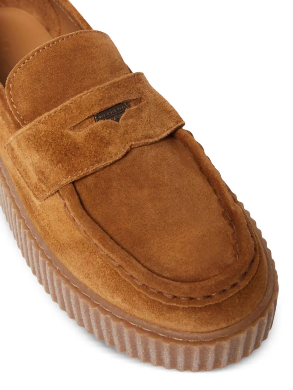 Weekend Max Mara Suede Penny Loafers — Chestnut Loafers Wkanavetta Weekend MaxMara | suede | color Beige  main image 4