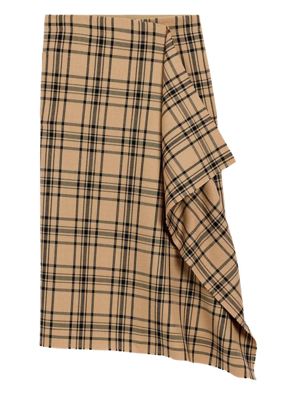 ミニスカート Ami Cream/Black Wool Canvas Midi Skirt FSK028WV0026_4011-5_6b7cdf15-