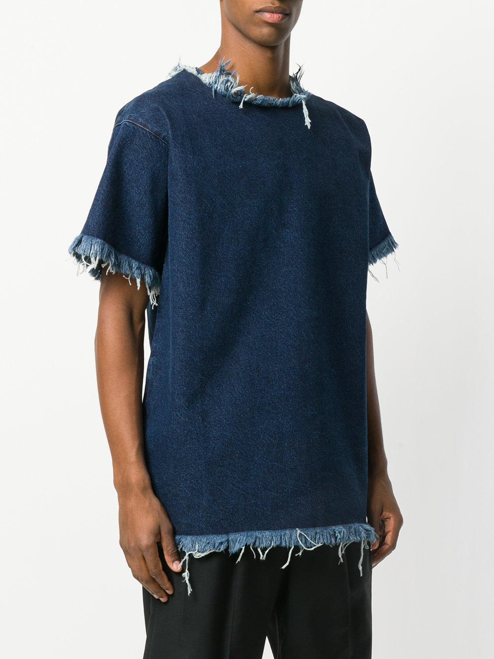 Marques'Almeida Frayed Denim T-shirt in Blue for Men | Lyst