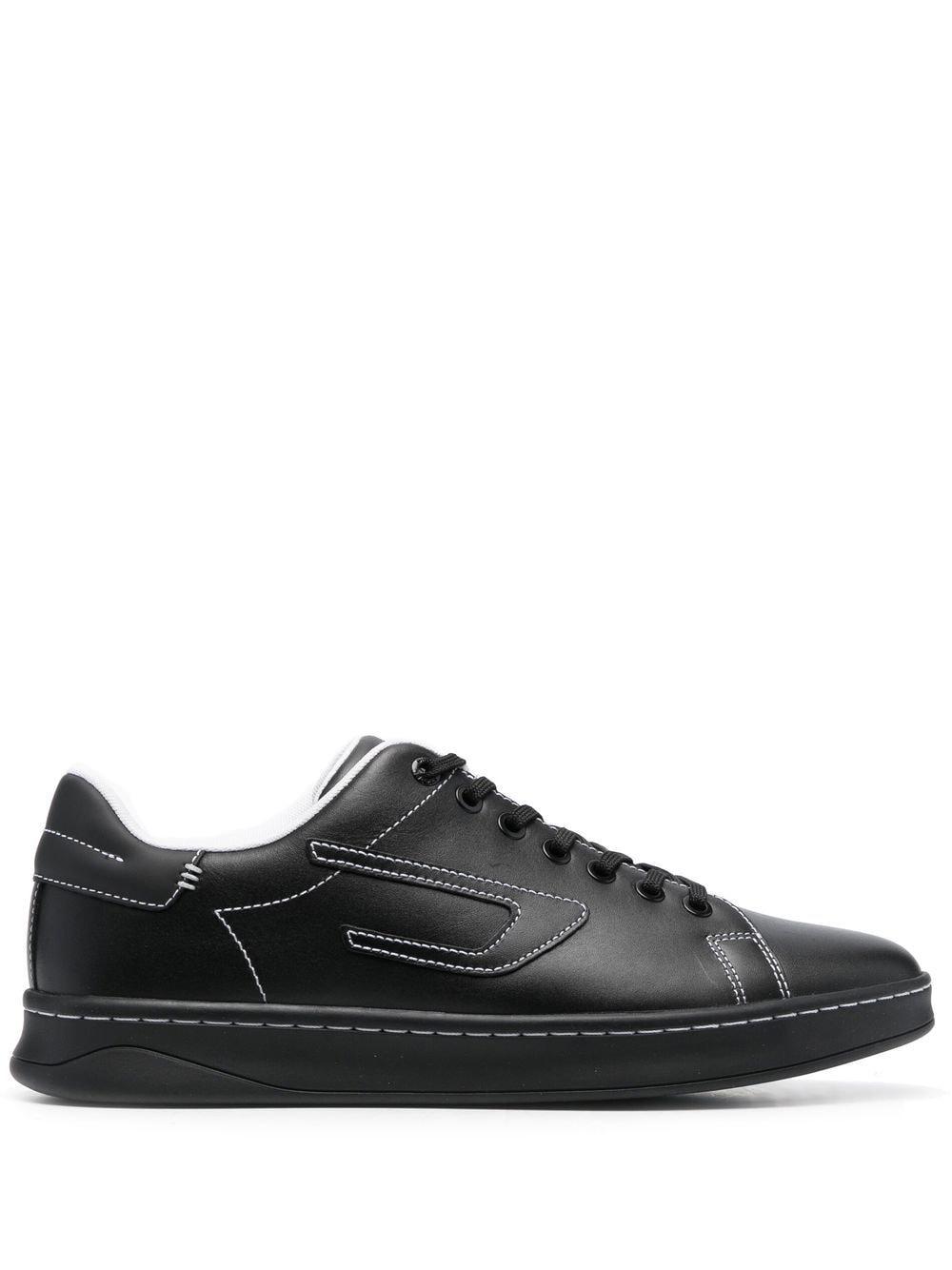 DIESEL S-athene Leather Low-top Trainers in Black for Men | Lyst
