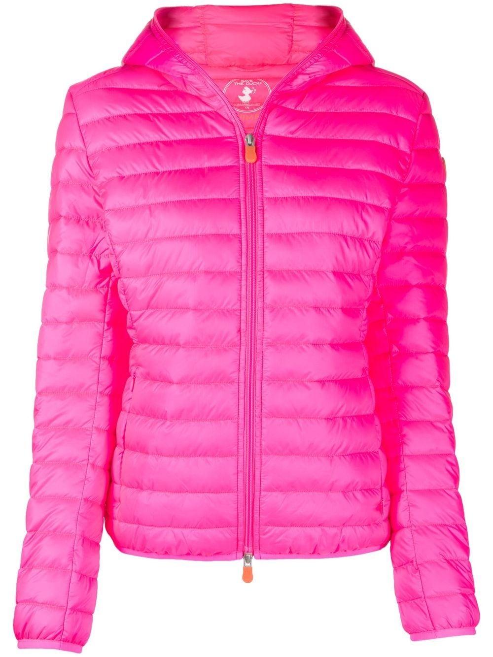 Save The Duck Plain Padded Puffer Jacket in Pink | Lyst