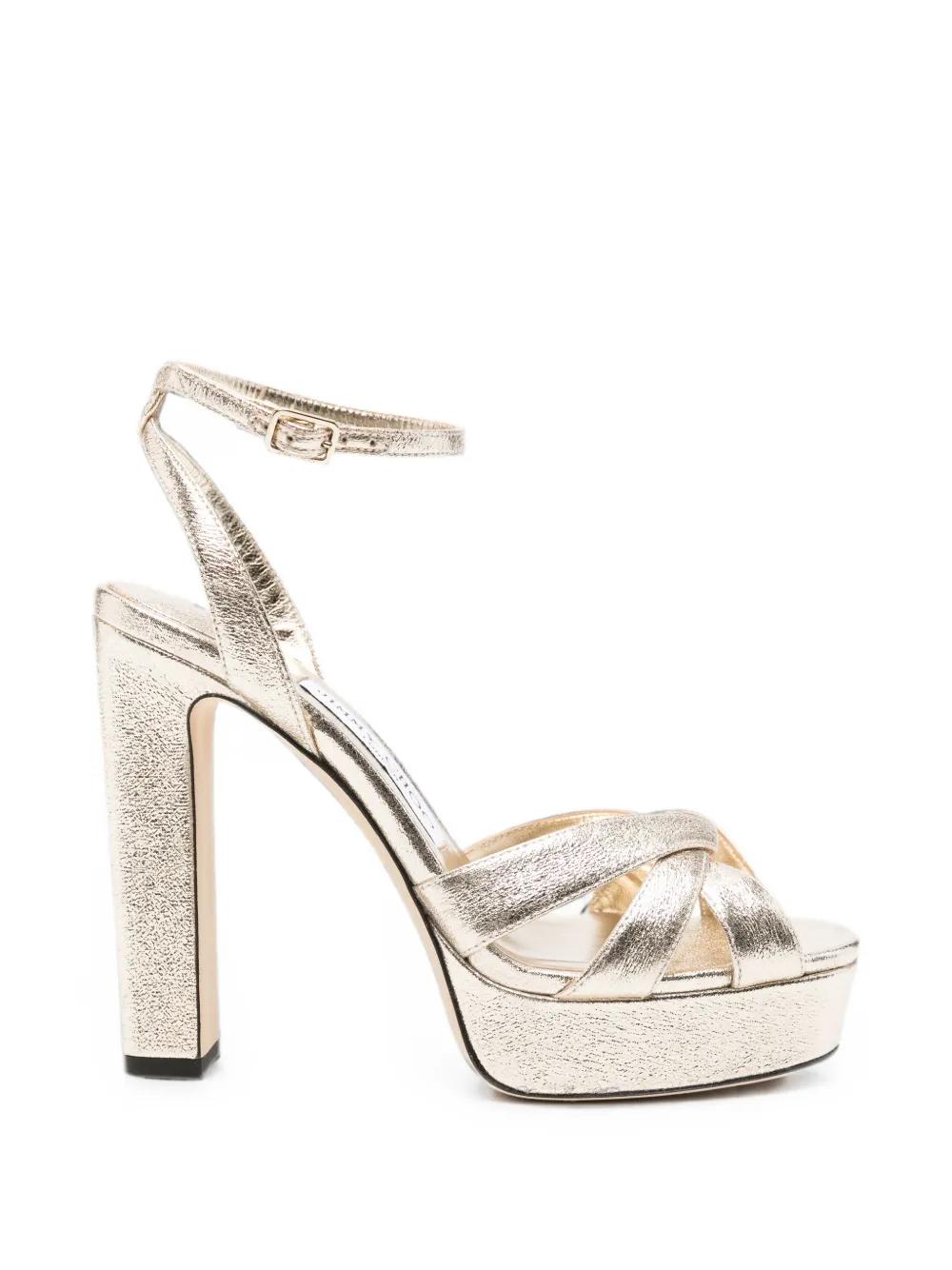 Jimmy Choo クロスストラップ サンダル ホワイト | Lyst
