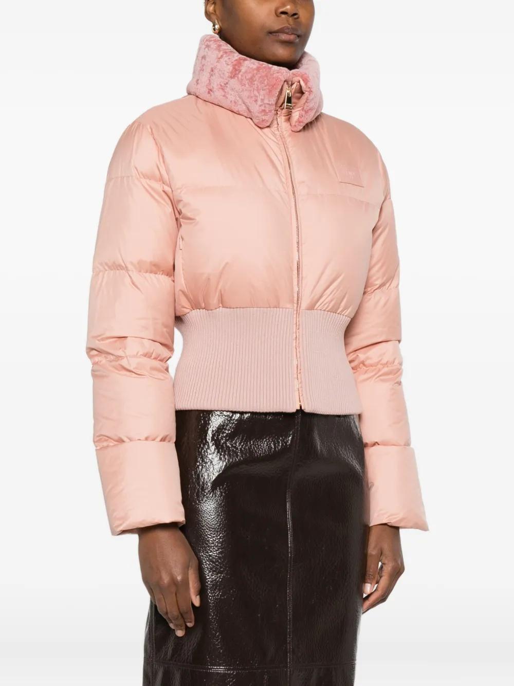 Fendi Pink Biker Jacket Blouson Pale Pink Mink Bomber Jacket