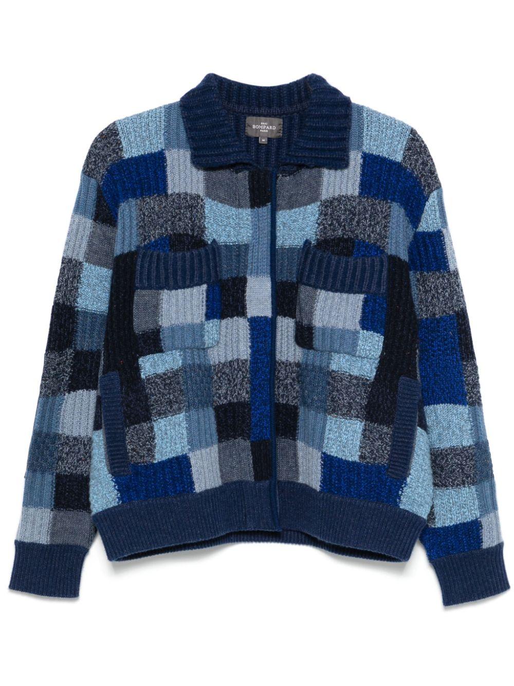 Eric Bompard レディース ブルー パッチワーク カーディガン セーター 