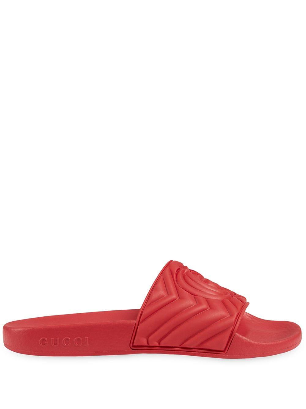 Gucci GG Matelasse Rubber Slide in Red - Save 27% - Lyst