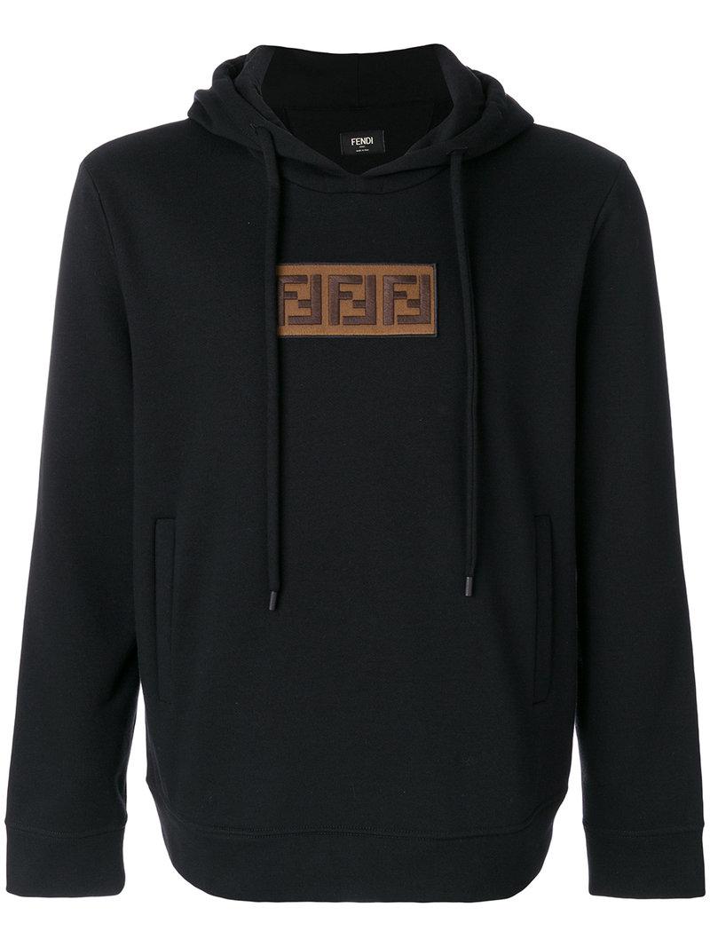 Lyst - Fendi Embroidered Hoodie in Black for Men