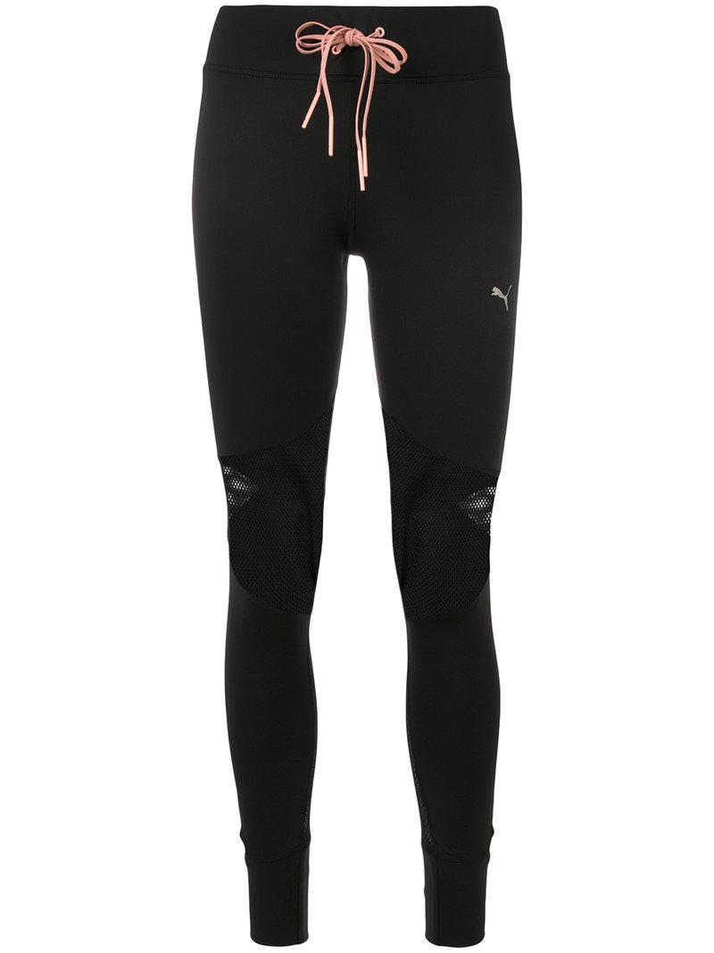 PUMA Synthetic Drawstring Waist Compression Tights in Black | Lyst