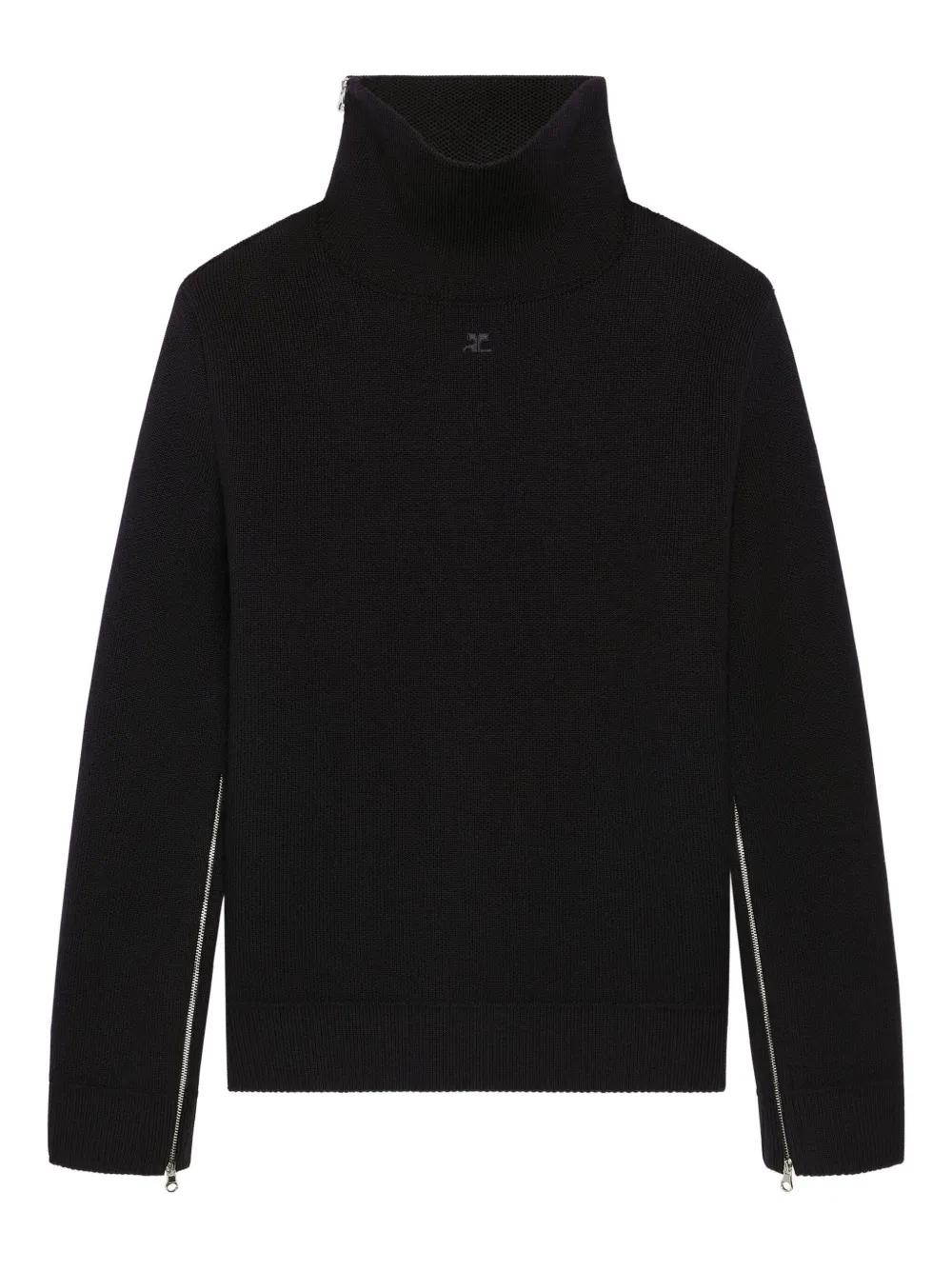 Courreges｜SHORT-SLEEVED ZIP-UP/TURTLENECK (323MPU071FI0 Short Sleeve Turtleneck – Luxeire