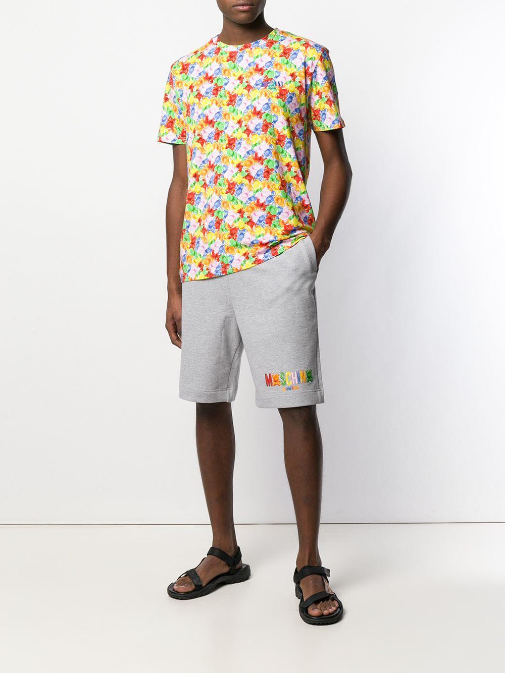 Moschino Cotton Drawstring Logo Shorts in Grey (Gray) for Men Lyst