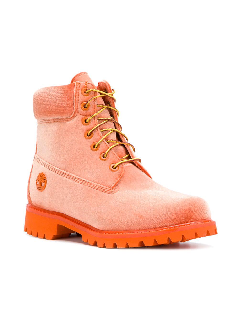 Anfibi 'Timberland'Off-White c/o Virgil Abloh in Velluto da Uomo colore  Arancione | Lyst