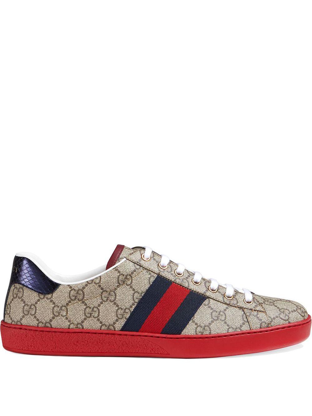 Gucci Canvas Ace Gg Print Trainers for Men - Save 34% - Lyst