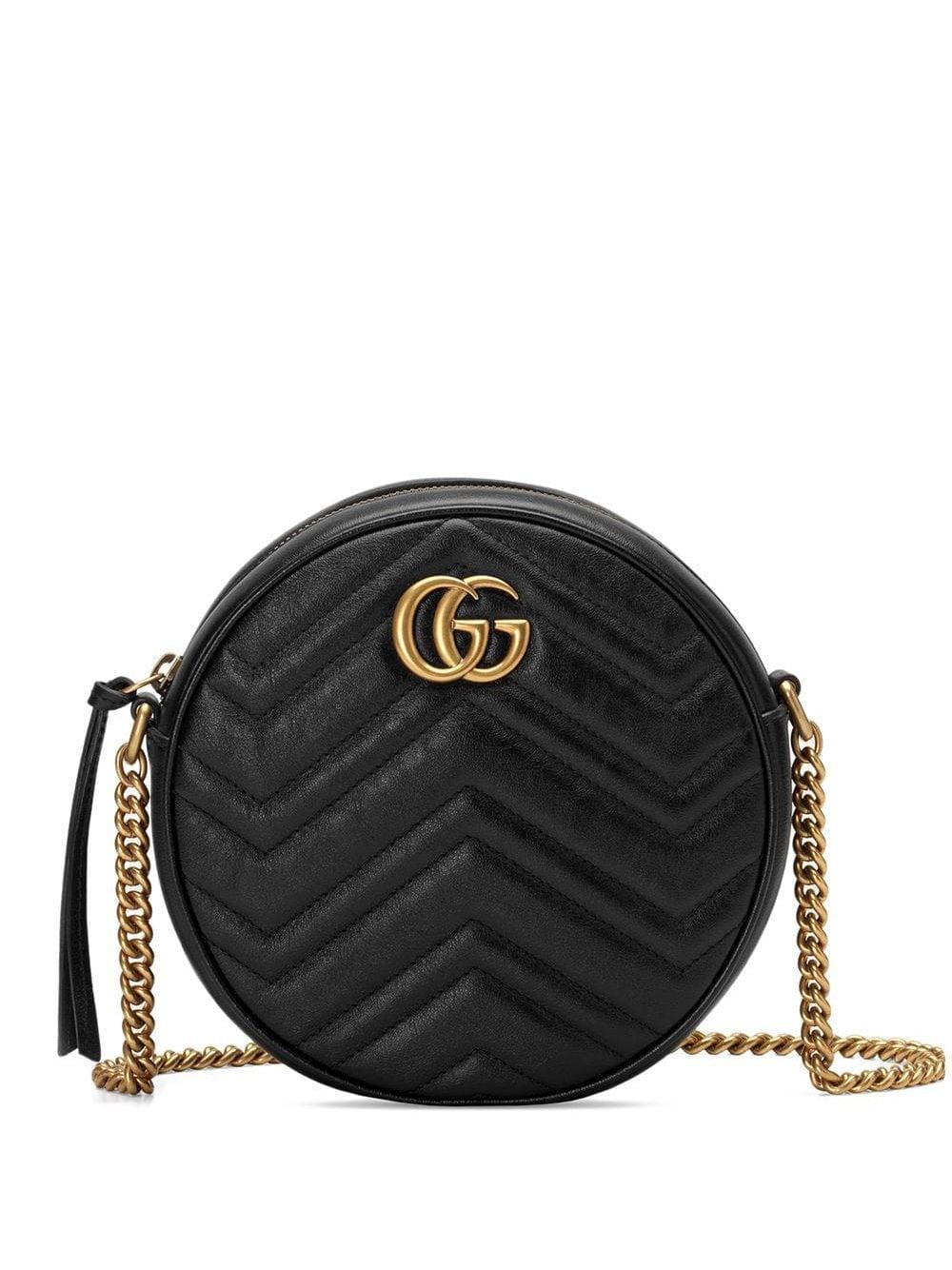 Gucci Leather GG Marmont Mini Round Shoulder Bag in m.White/m.White (White) - Save 40% - Lyst