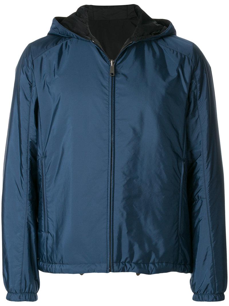 Prada Reversible Nylon Jacket in Blue for Men | Lyst