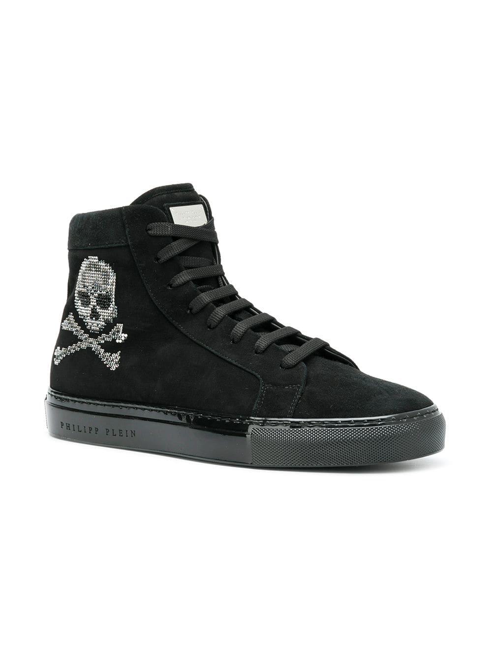 Zapatillas con calavera de cristales Swarovski Philipp Plein de hombre de color Negro Lyst