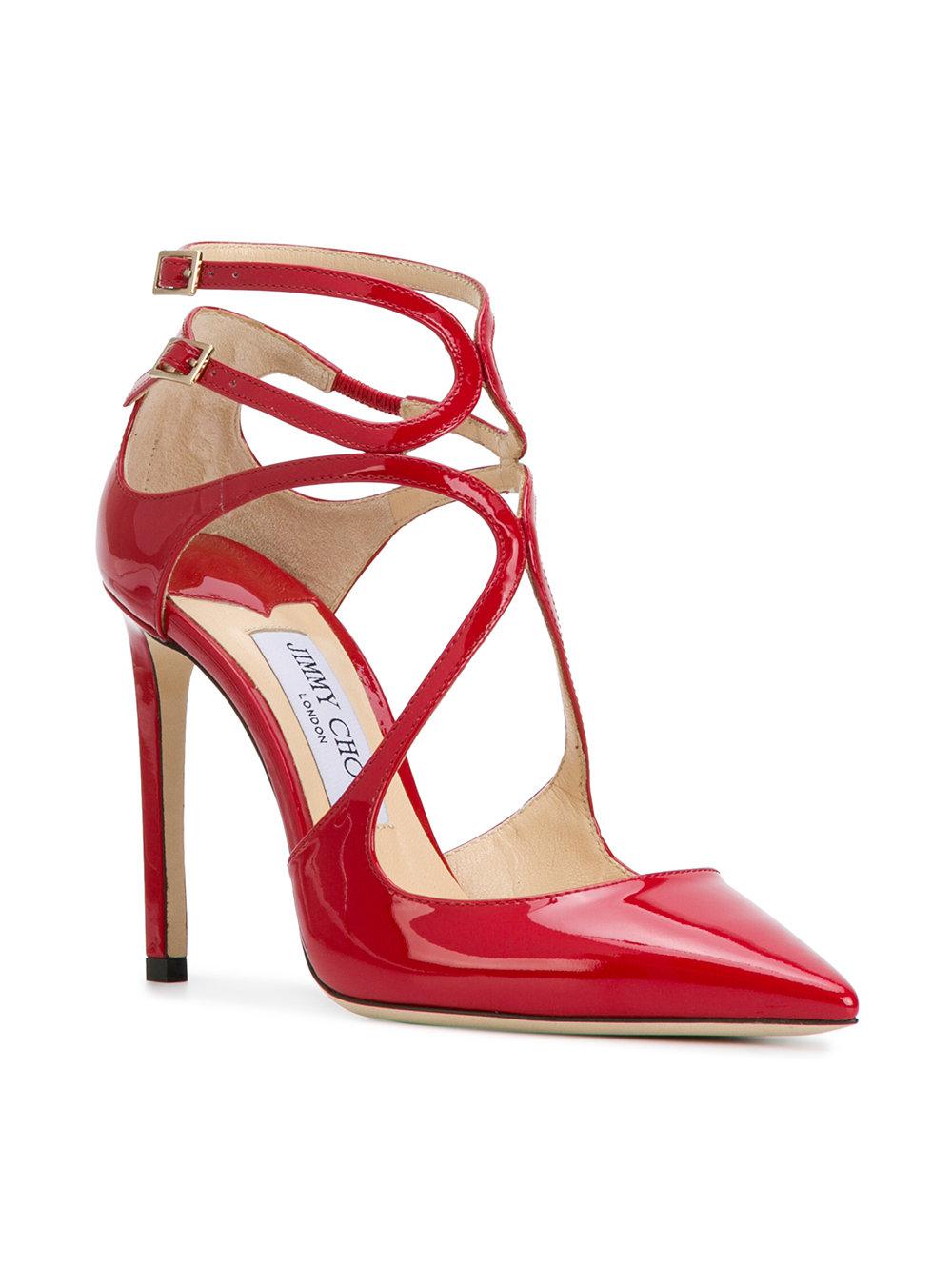 Zapatos de tacón Lancer 100 Jimmy Choo de Cuero de color Rojo | Lyst