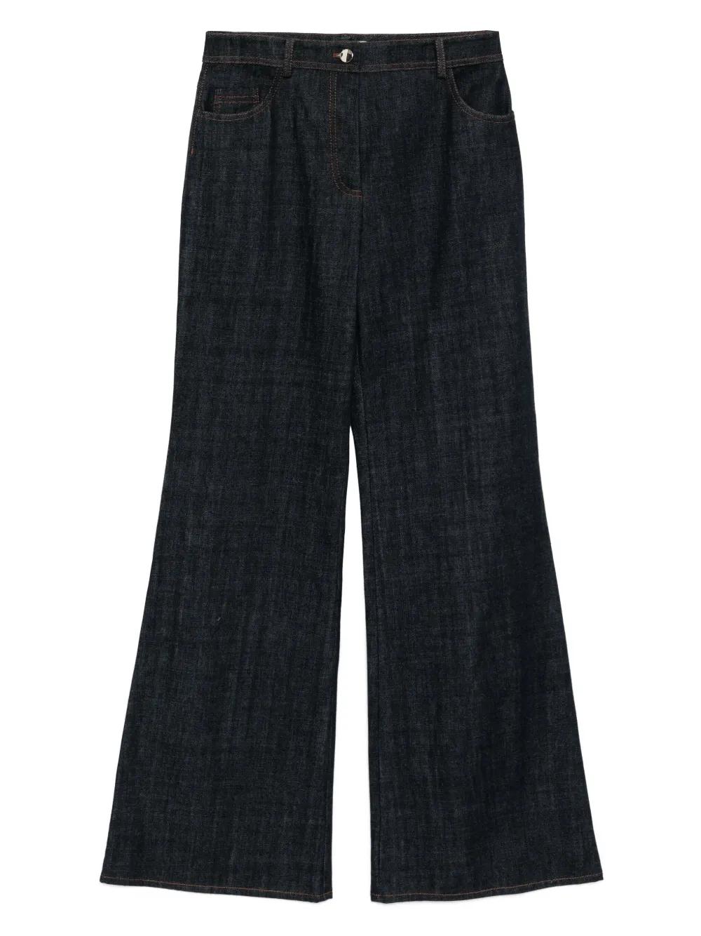 パンツ ELIE SAAB WIDE-LEG TROUSERS IN CREPE DE CHINE Stud embellished wide leg pants Elie Saab for women - buy in