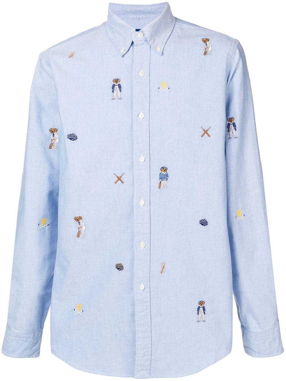 Polo Ralph Lauren Classic Fit Cricket Bear Shirt in Blue for Men | Lyst  Canada