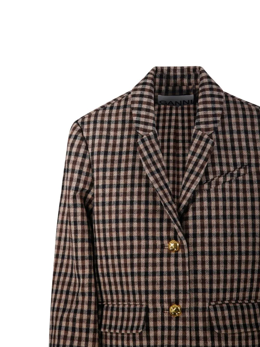 【Ganni】ジャカードブレザー GANNI ジャカード ブレザー ベルト付き ストライプ | THE OUTNET