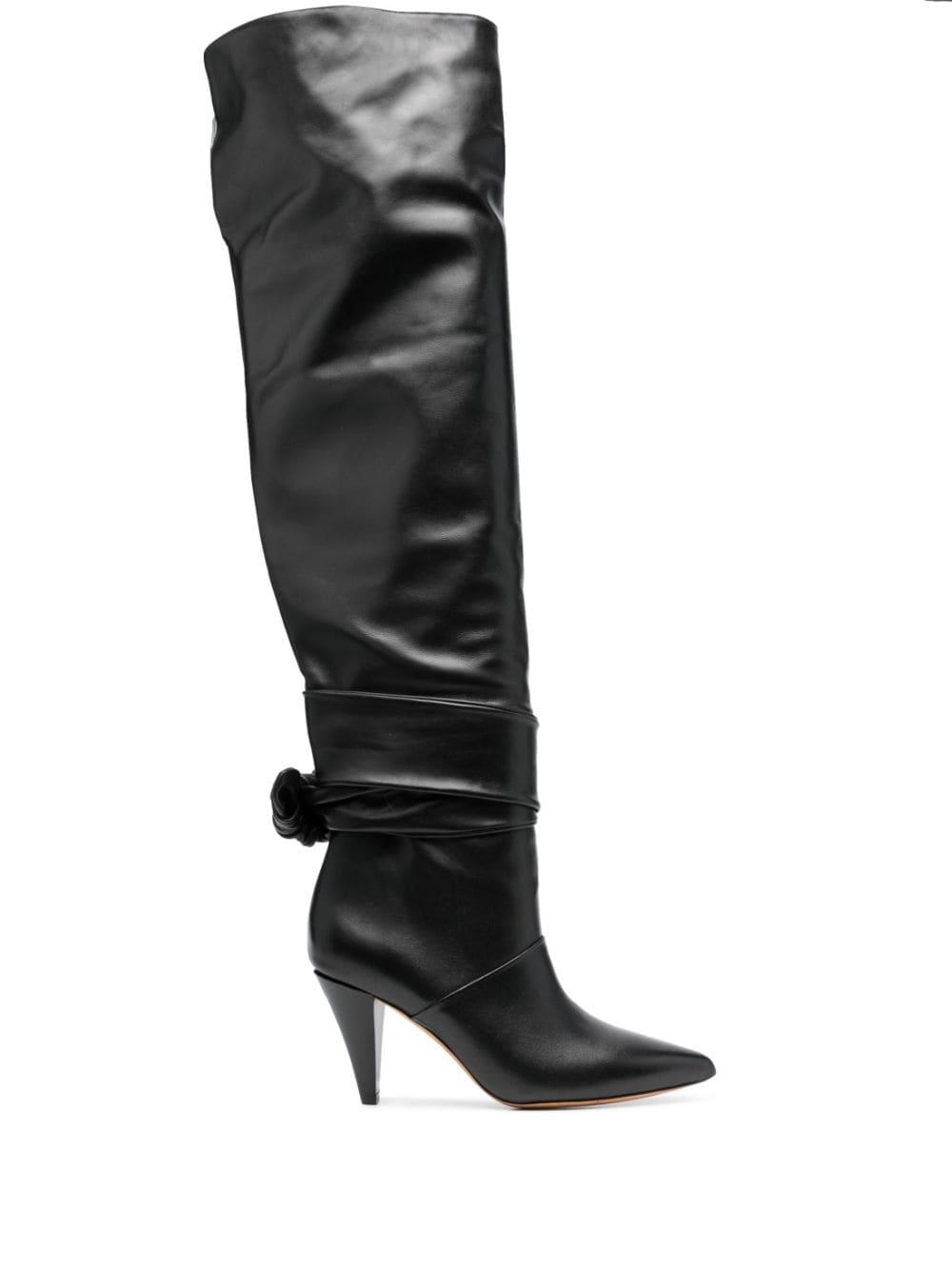 IRO 90mm Leather Knee-high Boots in Black | Lyst