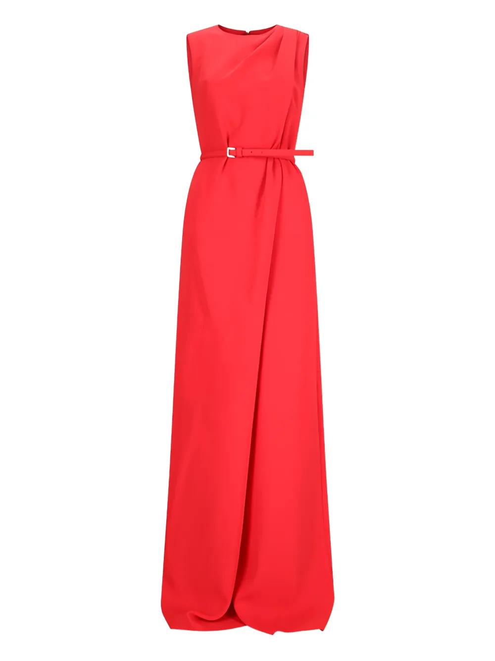 max-mara-red-Drape-Detail-