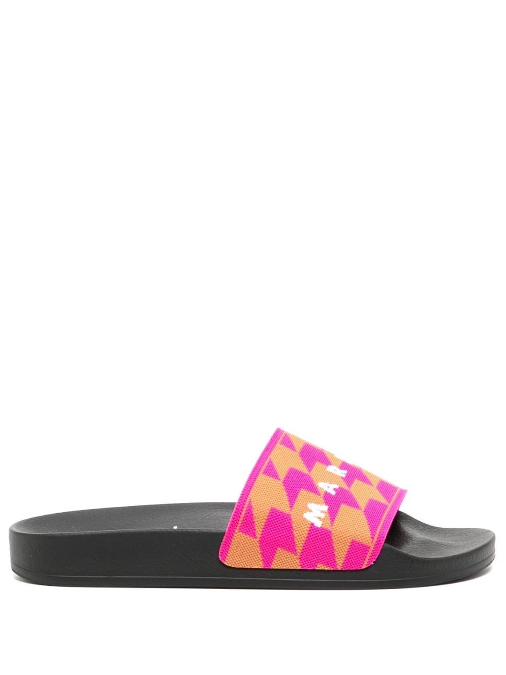 Marni Logo-jacquard Pool Slides in Pink | Lyst