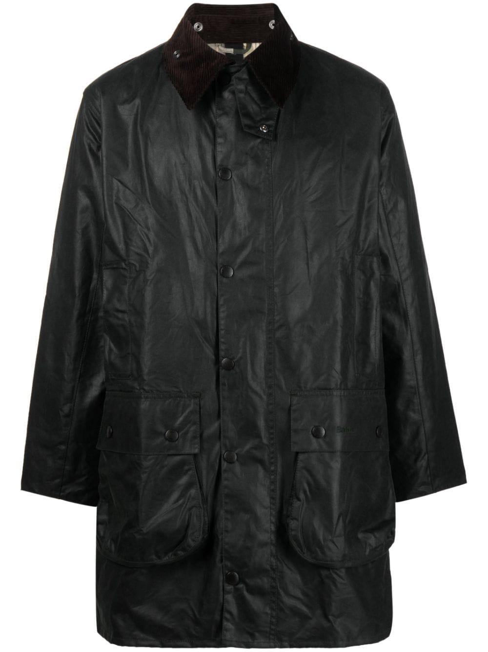 Barbour Border Waxed Lightweight Jacket in Black for Men Lyst