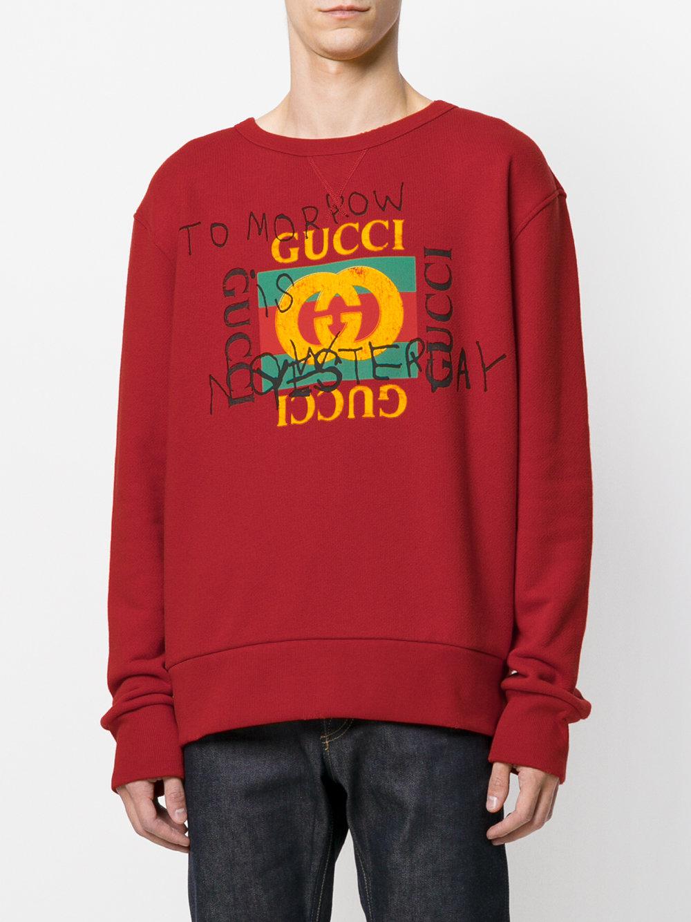 Lyst - Gucci Coco Capitán Logo Sweatshirt in Red for Men