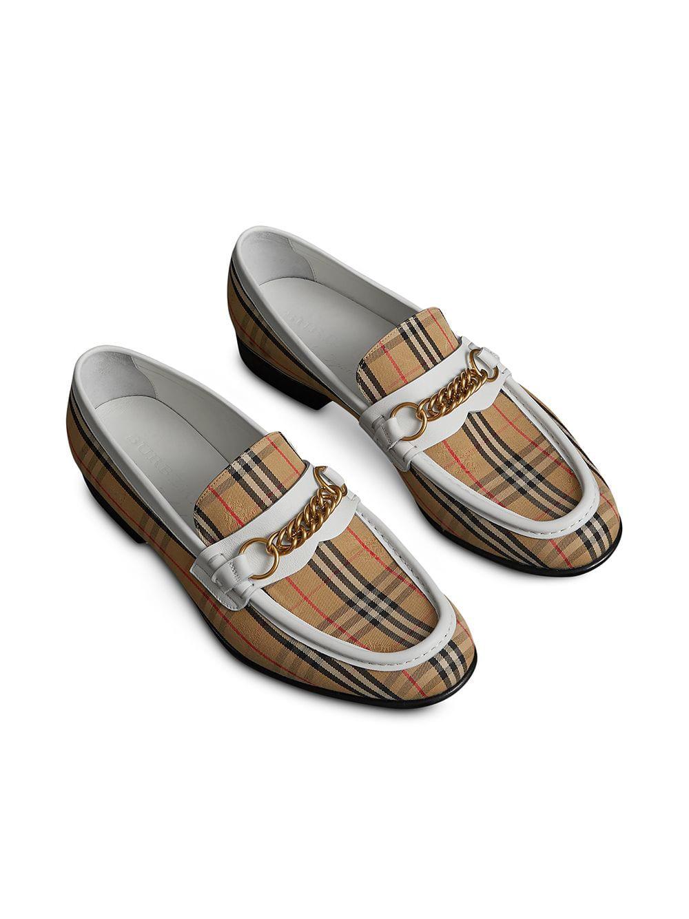 Burberry Leather The 1983 Check Link Loafer in Yellow for Men - Lyst