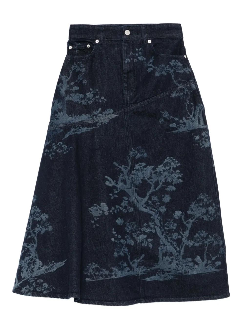 【Erdem】フローラルプリーツコットンミディスカート MICHEL Beaudouin｜LIBERTY コットン マックス プリーツ