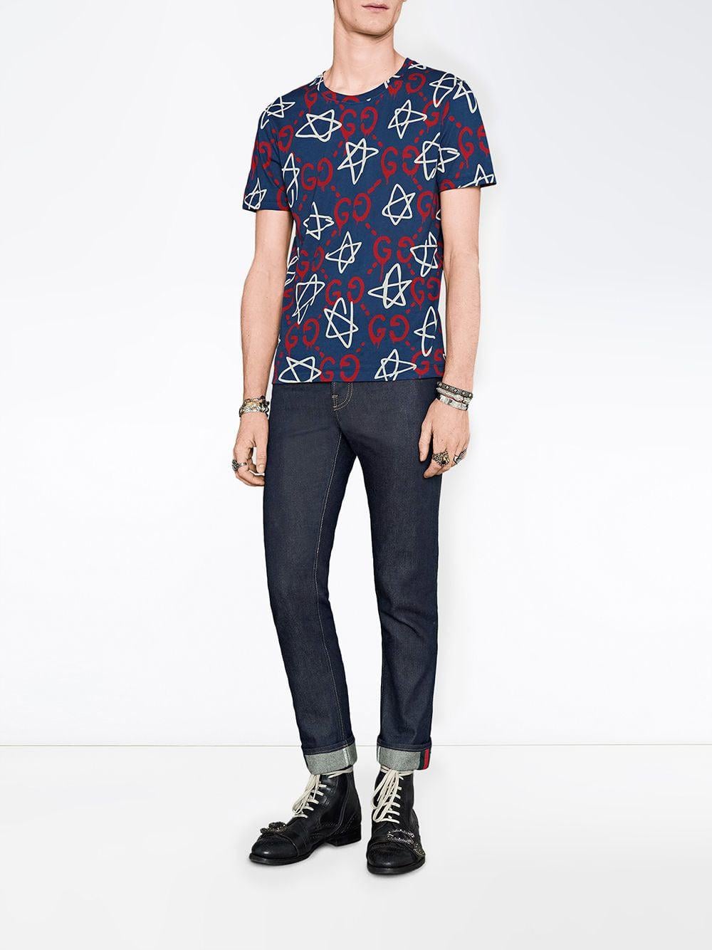 Gucci Cotton Ghost-print Crew-neck T 