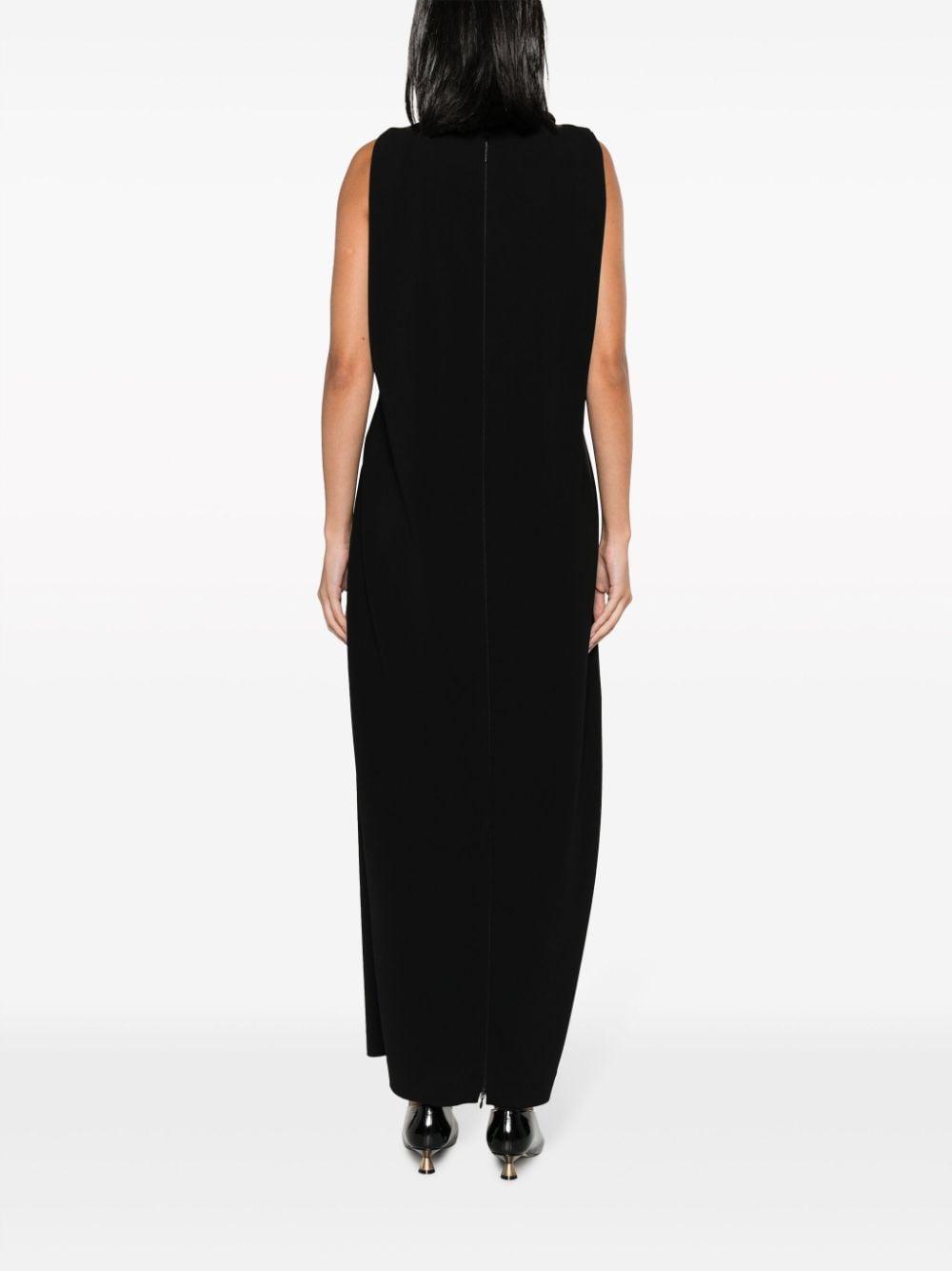 Giorgio Armani Cowl-neck Sleeveless Maxi Dress in Black | Lyst