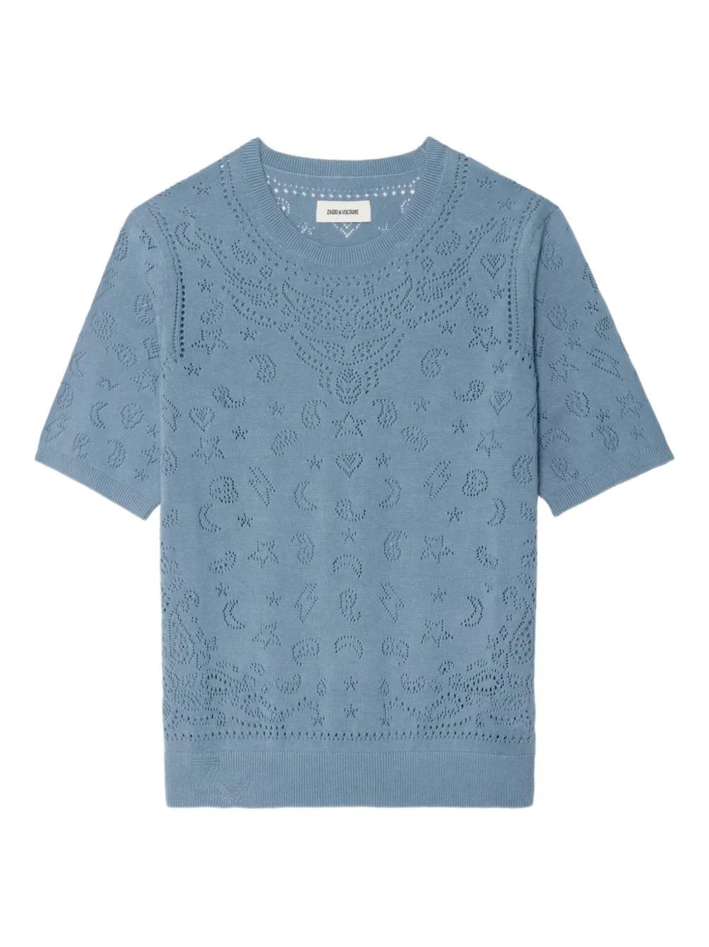 T-shirt Manches Longues Zadig & Voltaire Taille XS Bleu - Occasion Très Bon état
