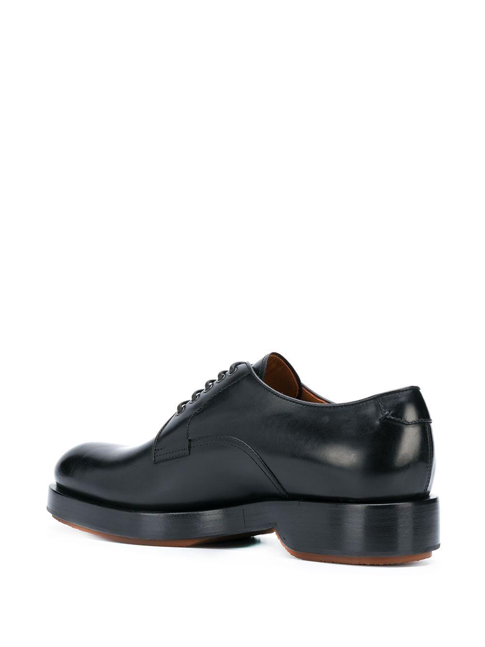 Ermenegildo Zegna Leather Derby Shoes With Sole Layer Detail in Black ...