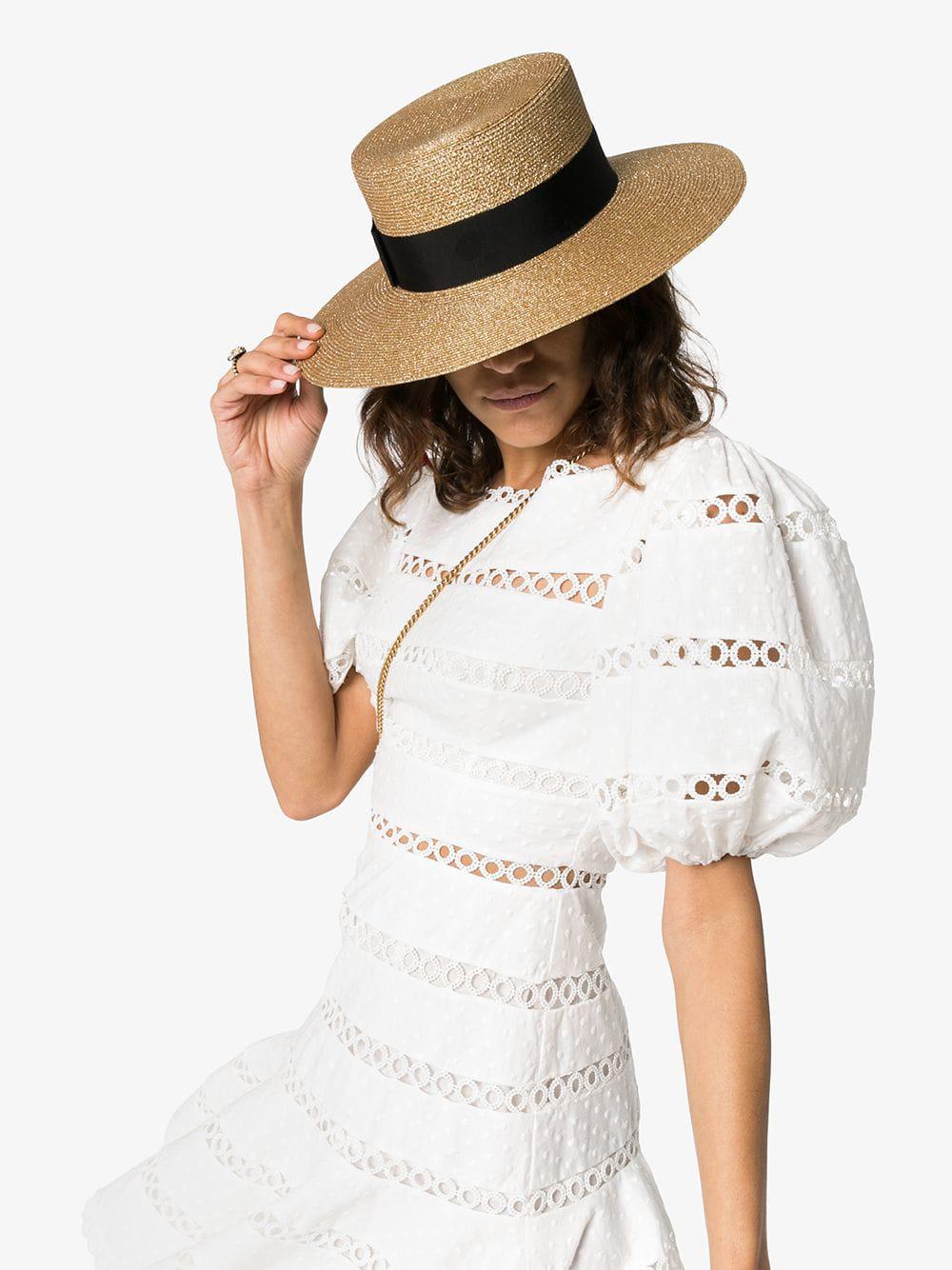 Gucci Gold Metallic Bee Motif Straw Hat | Lyst UK