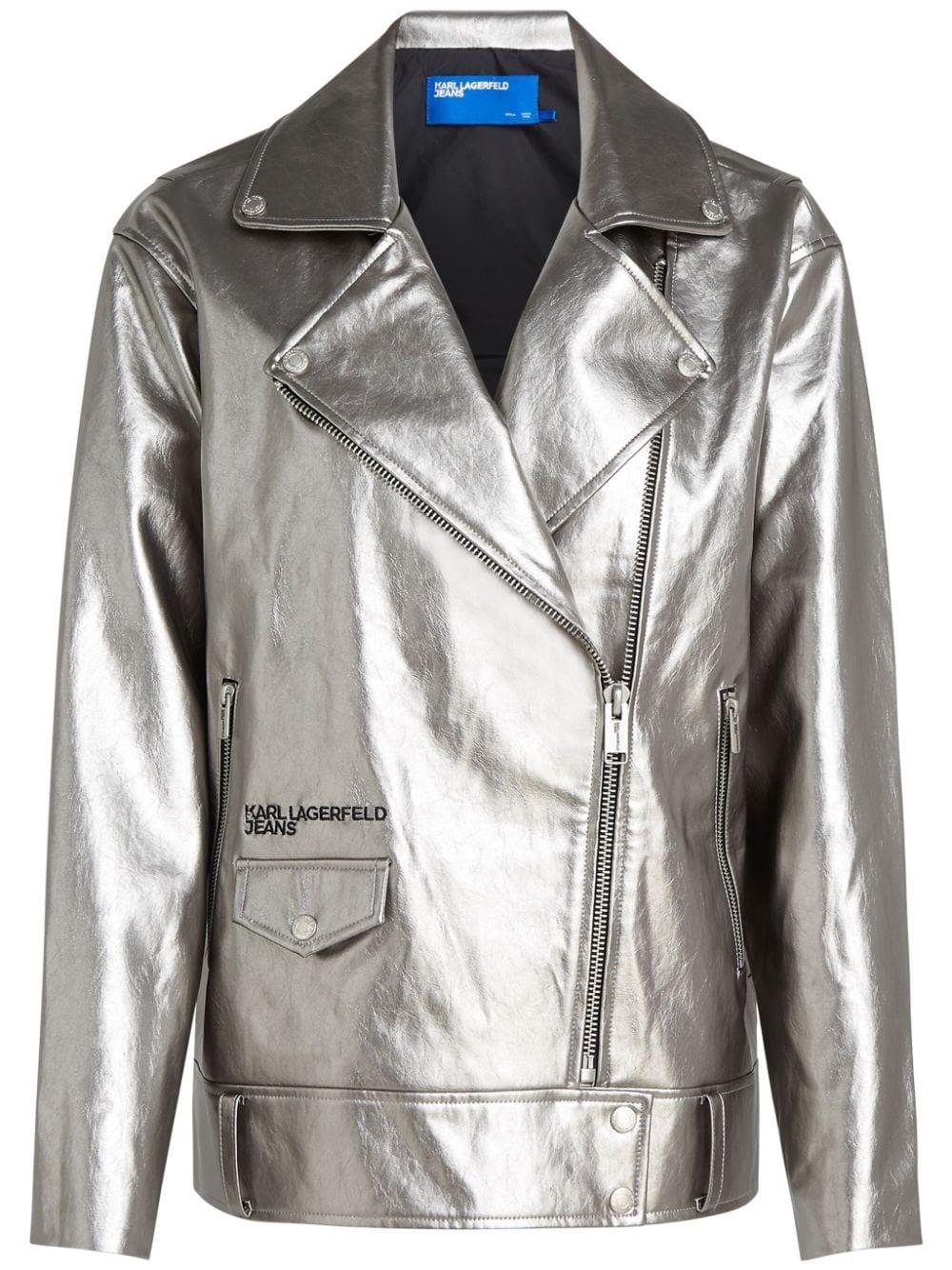 Karl lagerfeld women's leather jacket best sale