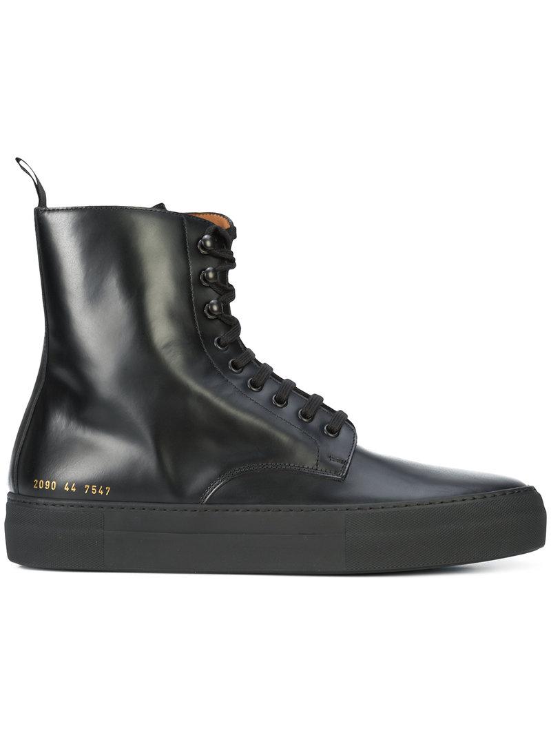 common projects black combat boots